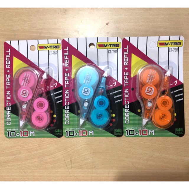 

TIP EX DORONG V-TRO (CORRECTION TAPE + REFILL) 10M + 10M x 5MM