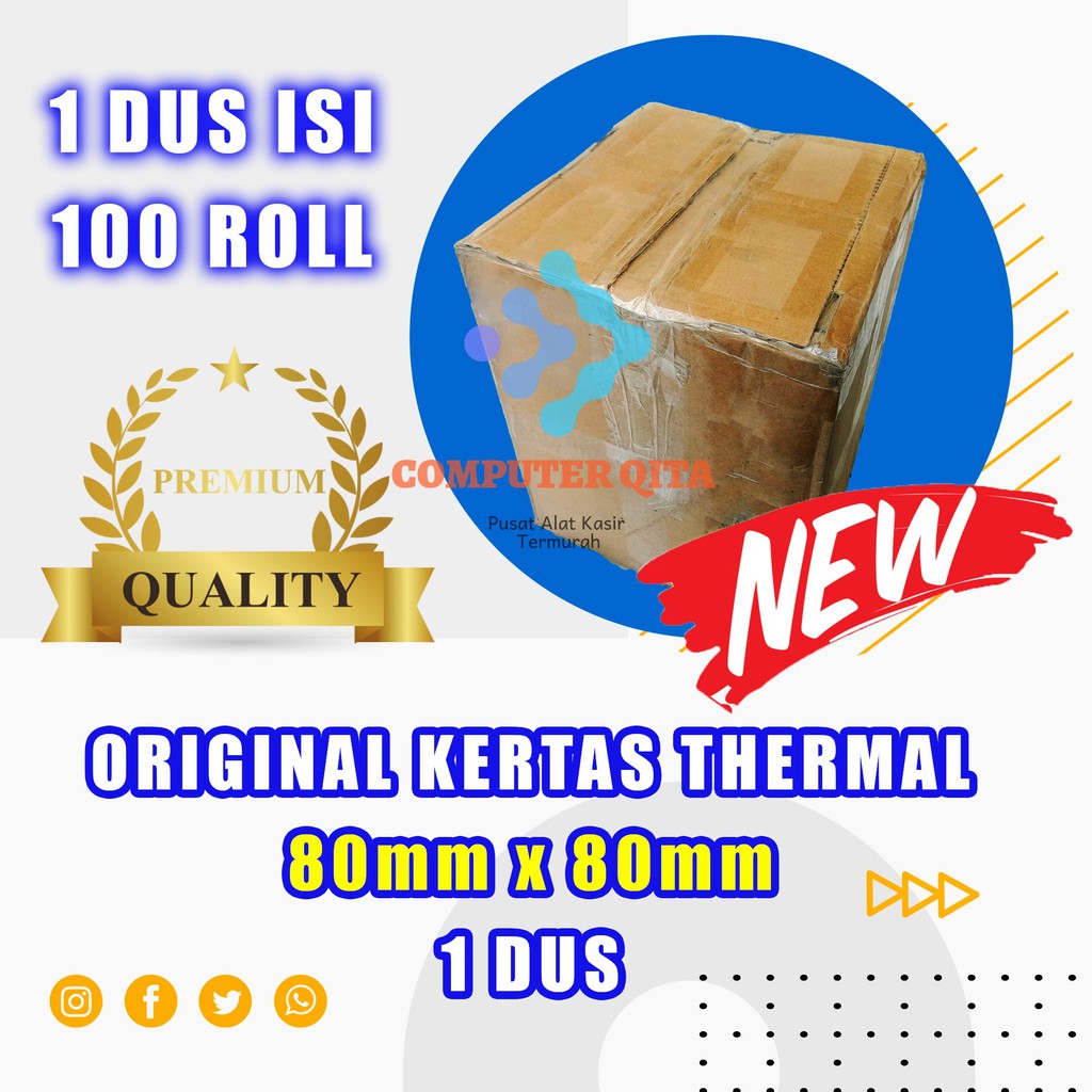 

Kertas thermal paper roll / Kertas Termal 80 x 80 1 Dus terlaris