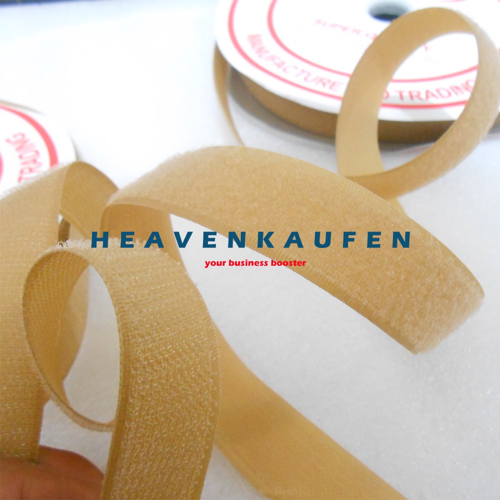 Velcro Kretekan Prepetan Hook &amp; Loop Lebar 2,5 cm Warna Cream Khaki Harga Per Meter