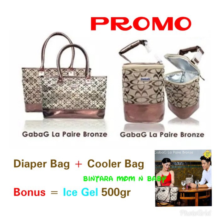 Gabag Diaper Bag Cooler Bag Ekslusif Thermal Bag La Paire Bronze