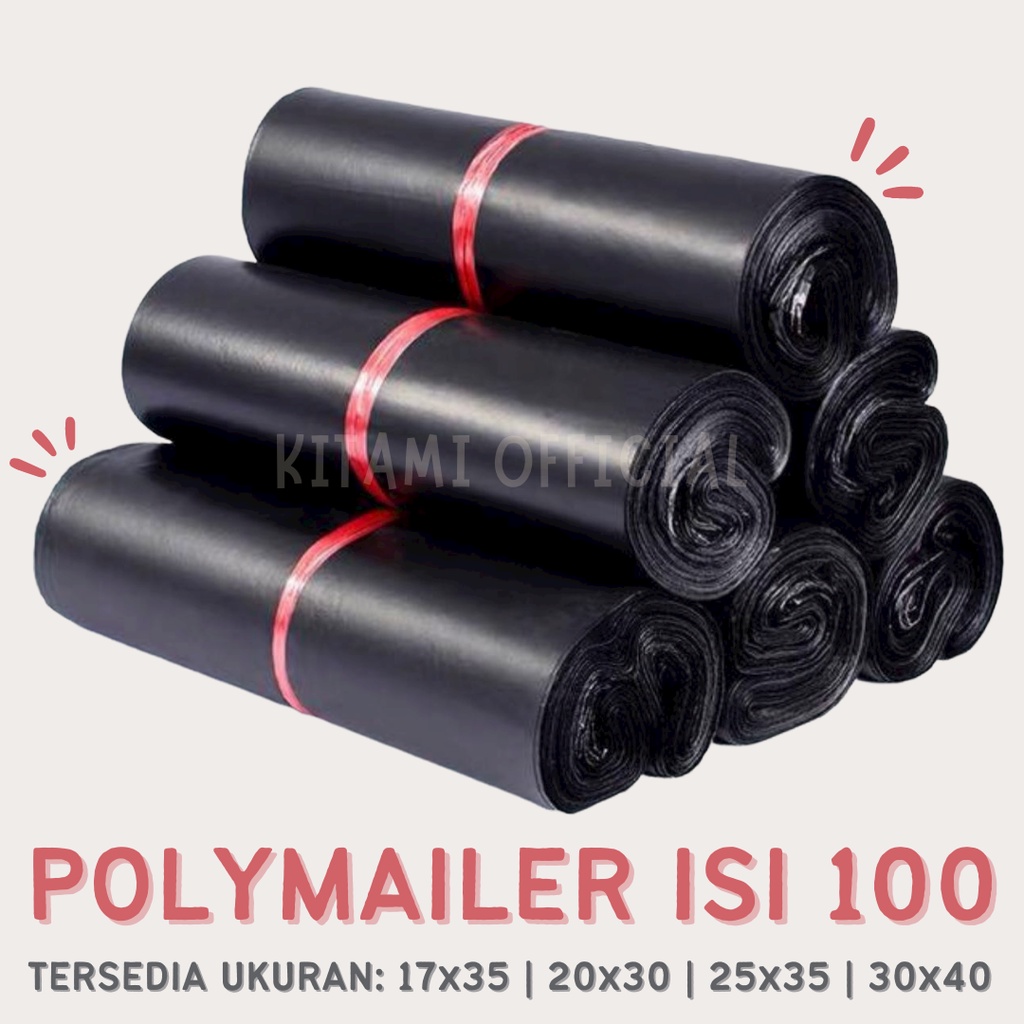 POLYMAILER HITAM MURAH ISI 100 | PLASTIK BUNGKUS PACKING ONLINE SHOP