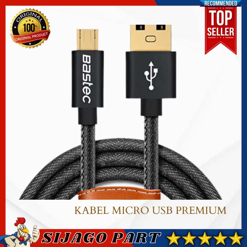 SJP Kabel Data Charger Micro Usb 2.4A Premium Fast Charging Leather Panjang 1m meter Kabel Charger C