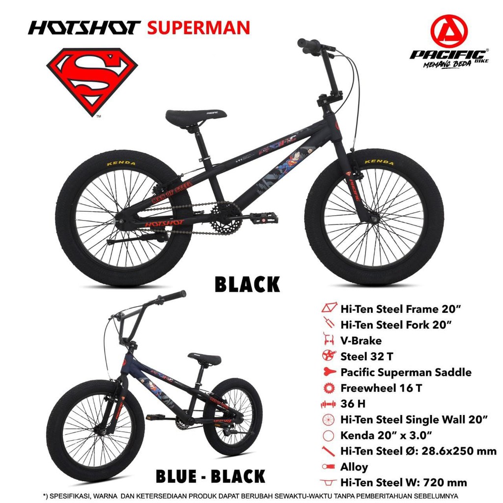 SEPEDA PACIFIC BMX HOTSHOT SUPERMAN 20&quot; FRAME STEEL BICYCLE