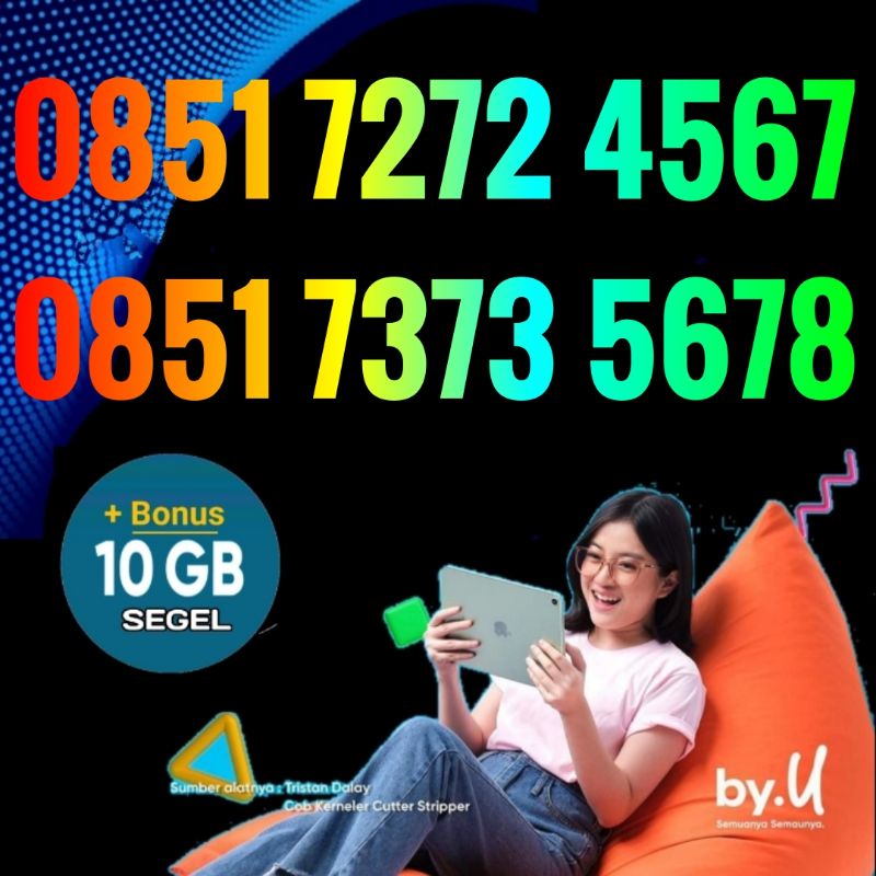Jual Nomer cantik kartu perdana by.u byu Telkomsel kuota murah 1234