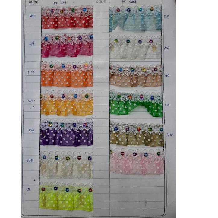 

➪ Renda kerut polkadot- 15 yds ◊