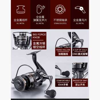 NX6000 Metal Reel Pancing Spinning Fishing Reel 4.7:1 / Reel pancing murah berkualitas kuat dan tahan Gulungan Pancing Kuat Original Berkualitas Gulungan Senar Joran / Rell Pancing Murah Reell Pancing Ikan Perlengkapan Memancing Fishing Reel