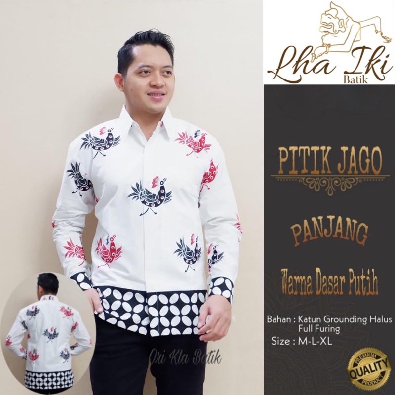 KEMEJA BATIK LENGAN PANJANG MOTIF PITIK JAGO