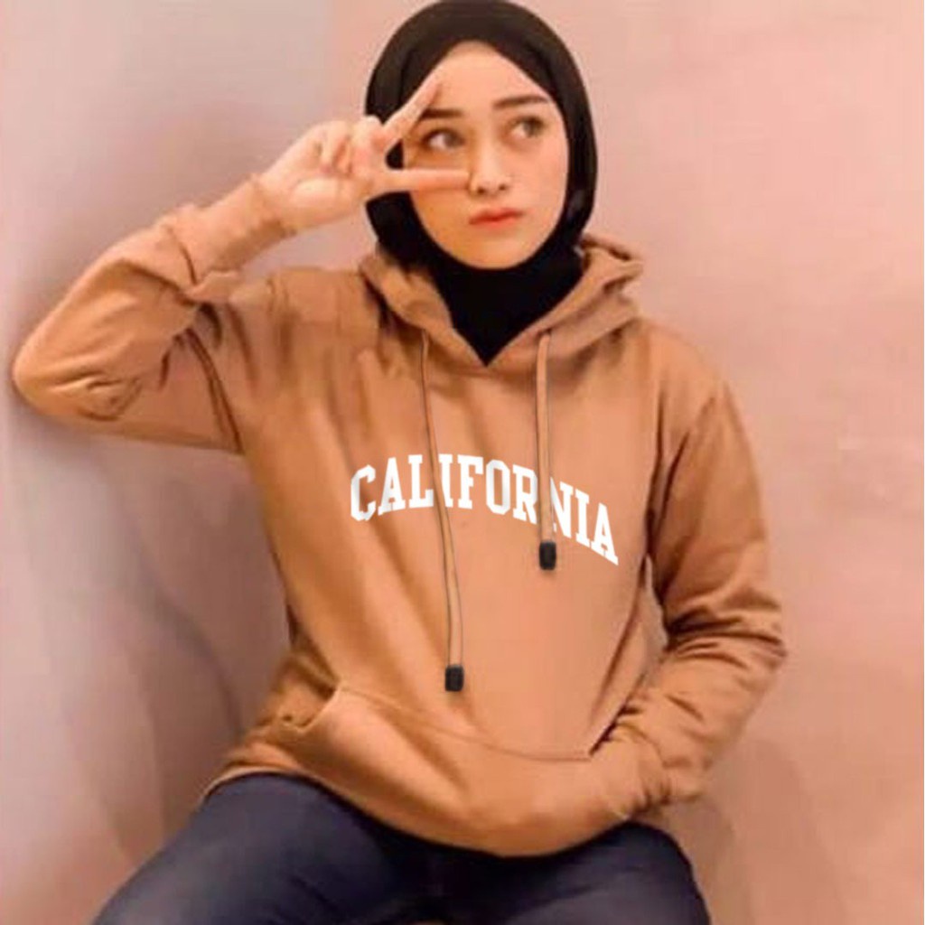 Parisdivarious Sweater Hoodie Jemper California Bahan Fleece Size S - XXL (Pria &amp; Wanita)