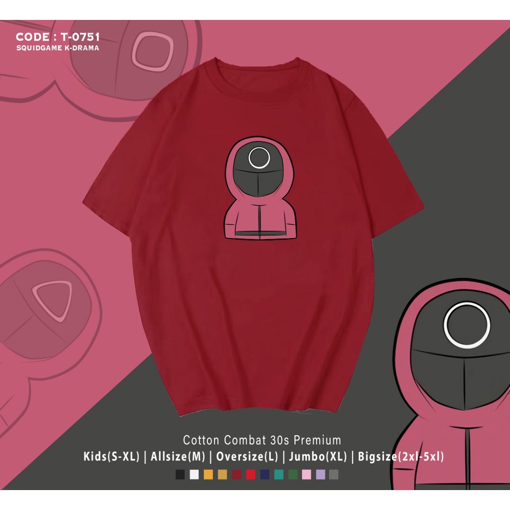 T-SHIRT K-DRAMA SQUID GAME LOGO BULAT / UNISEX / BAHAN KATUN PREMIUM / KAOS SANTAI / WANITA &amp; PRIA / GAMBAR TAHAN LAMA