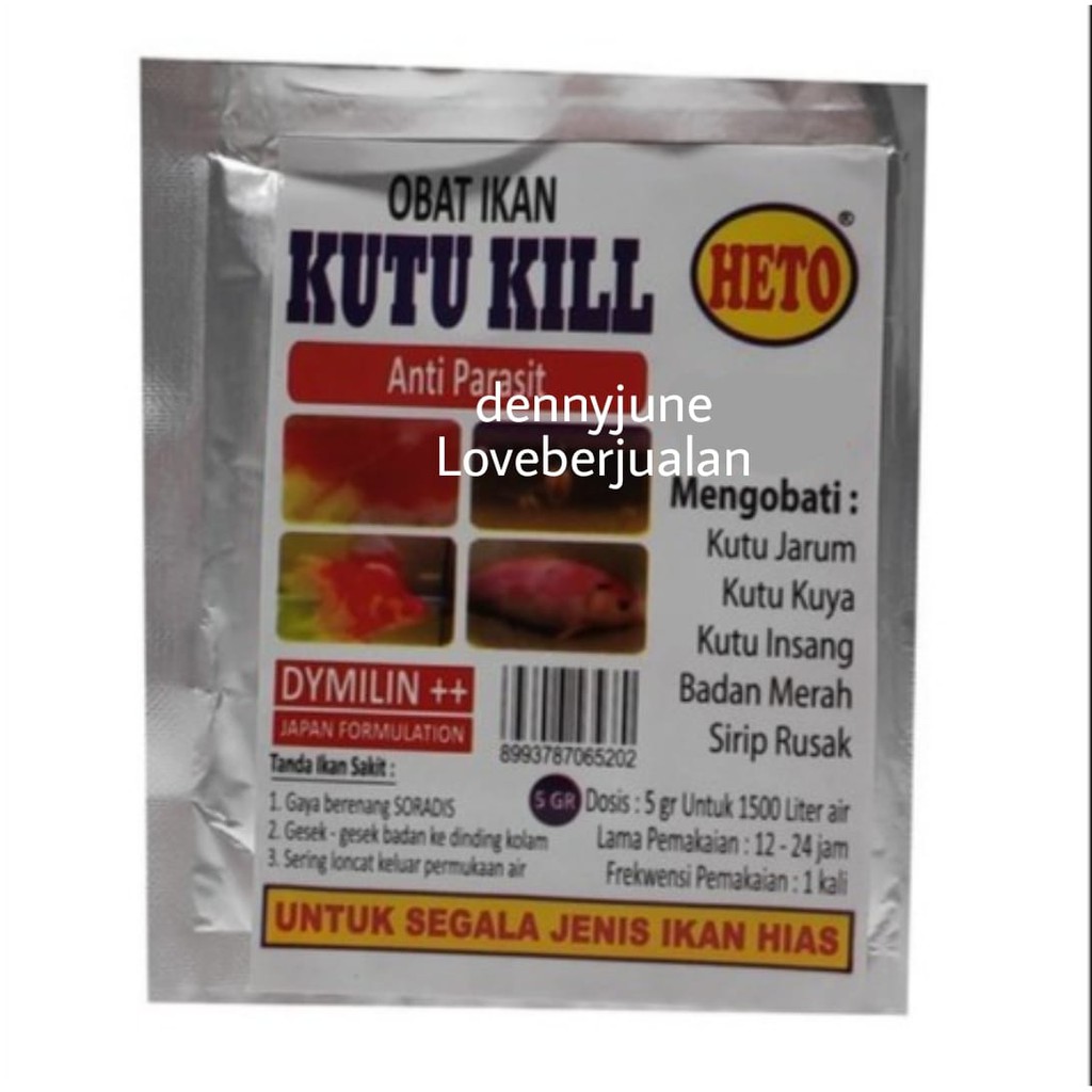 Kutu Kill Heto Dimilin obat ikan hias 5 gram Original