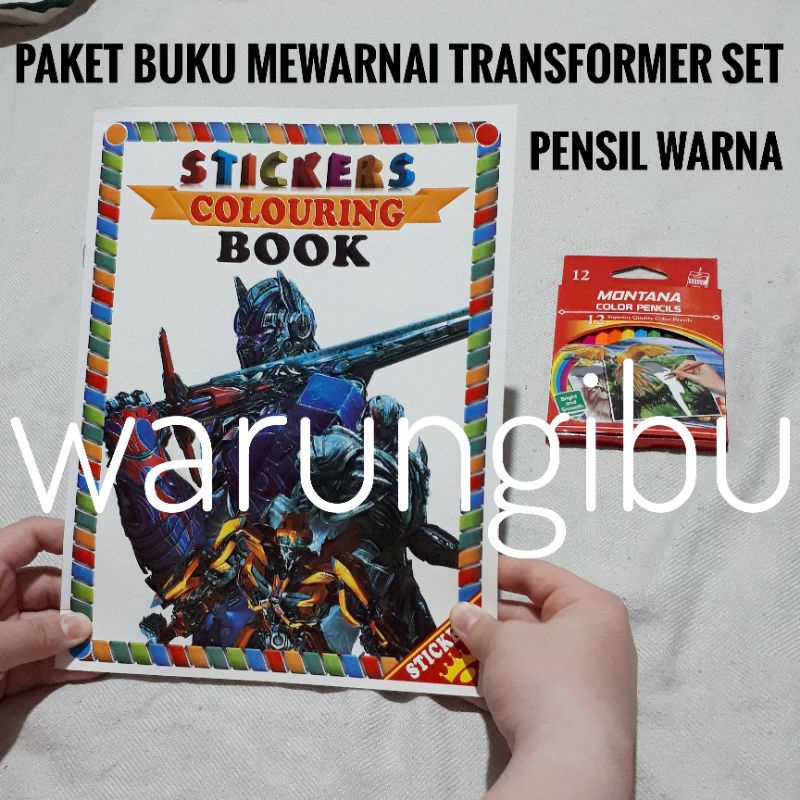 

Paket Kado 2in1 Buku Anak Mewarnai Dan Stiker Transformer Set Pensil Warna