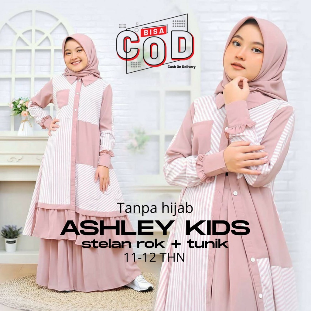 FK- Gamis Anak Usia 8-9 Tahun Ashley kids Model Gamis Anak Terbaru 2021 Kekinian