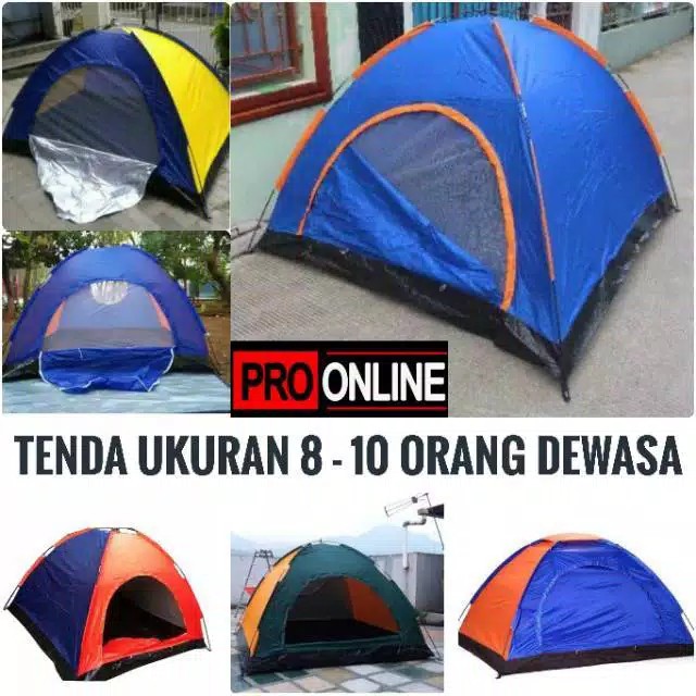 Tenda camping 8 up orang dewasa - tenda untuk kemping 10 orang lebih dewasa / remaja