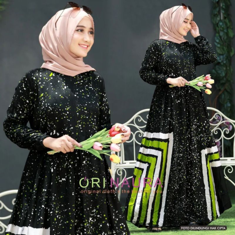 Gamis Rayon Cap Malaman Jumbo Busui Bumil Dress Wanita Kekinian