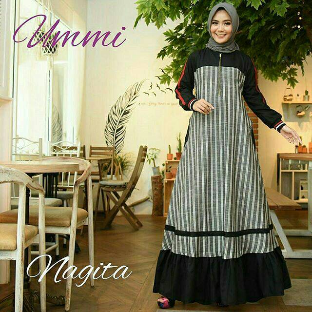 DRESS MUSLIM, baju wanita, baju gamis, dress, gamis, Baju gamis, fashion wanita, Nagita Dress Salur