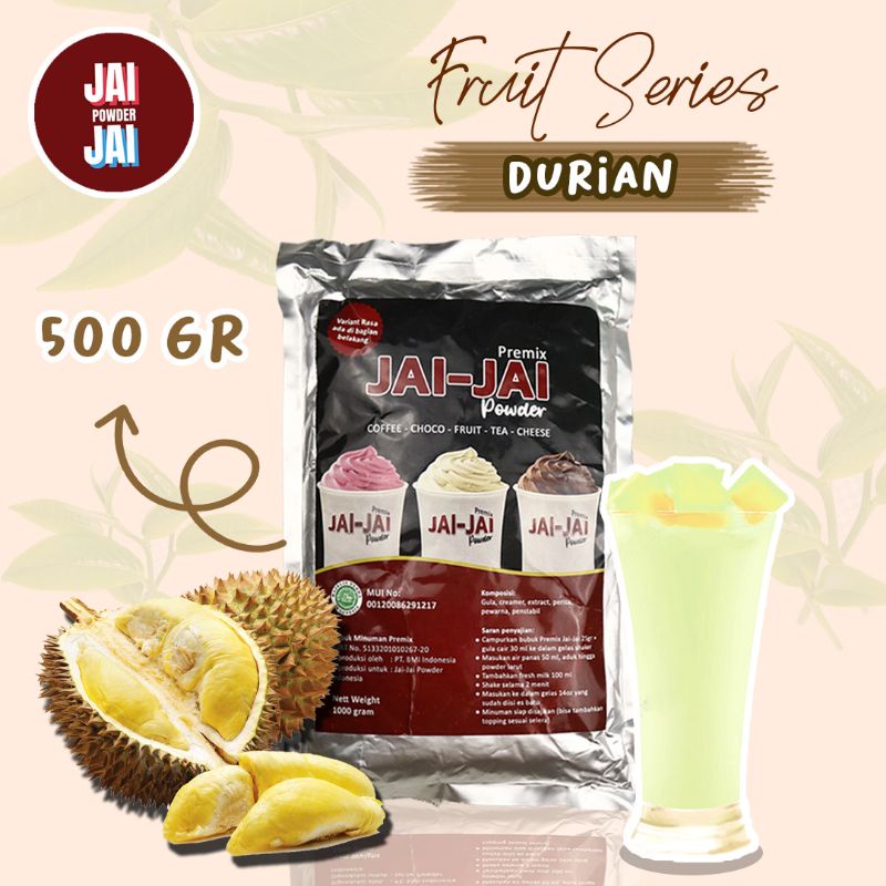 

Bubuk Minuman 500gr - Durian - Jai Jai Powder