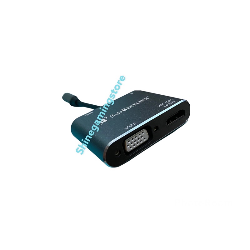 CONVERTER TYPE C TO 4IN1 HDTV 4K VGA USB 3.0 PD ADAPTER 4IN1