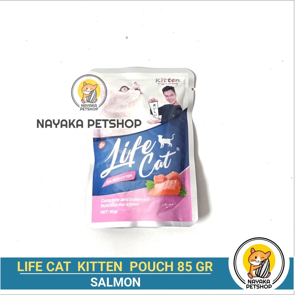 Life Cat Kitten Salmon 85 gr Pouch Pakan Kucing Basah Cat Anak Kucing Makanan Wet Food