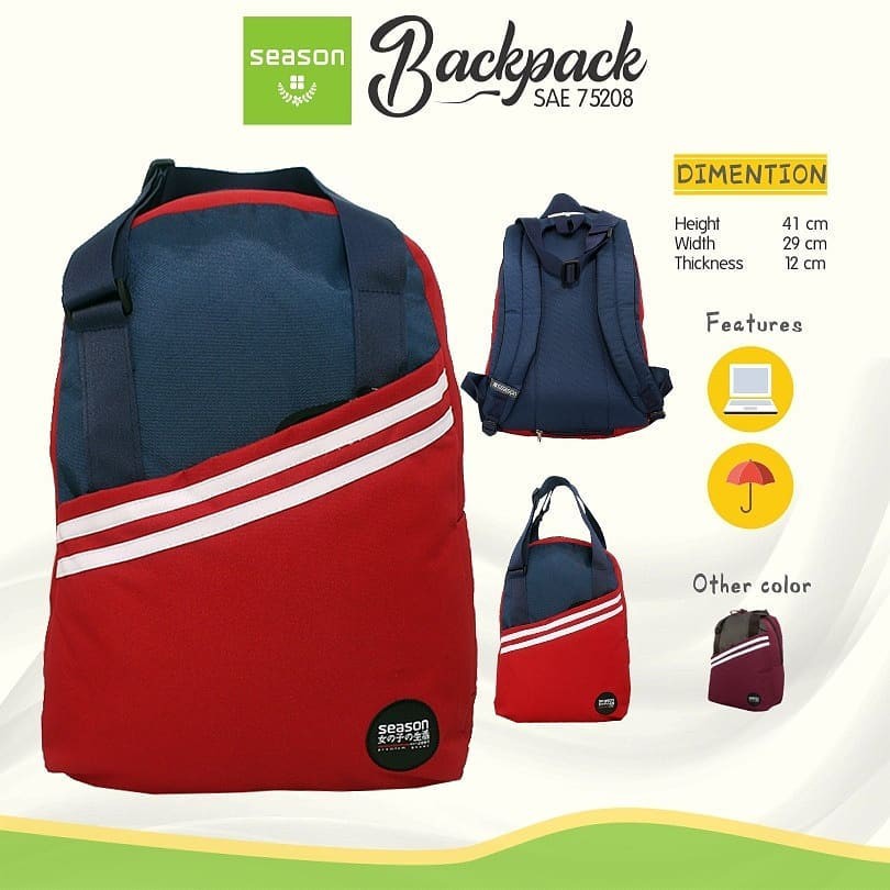 Tas Ransel / Tas Sekolah Unisex (Cowok Cewek) - Season