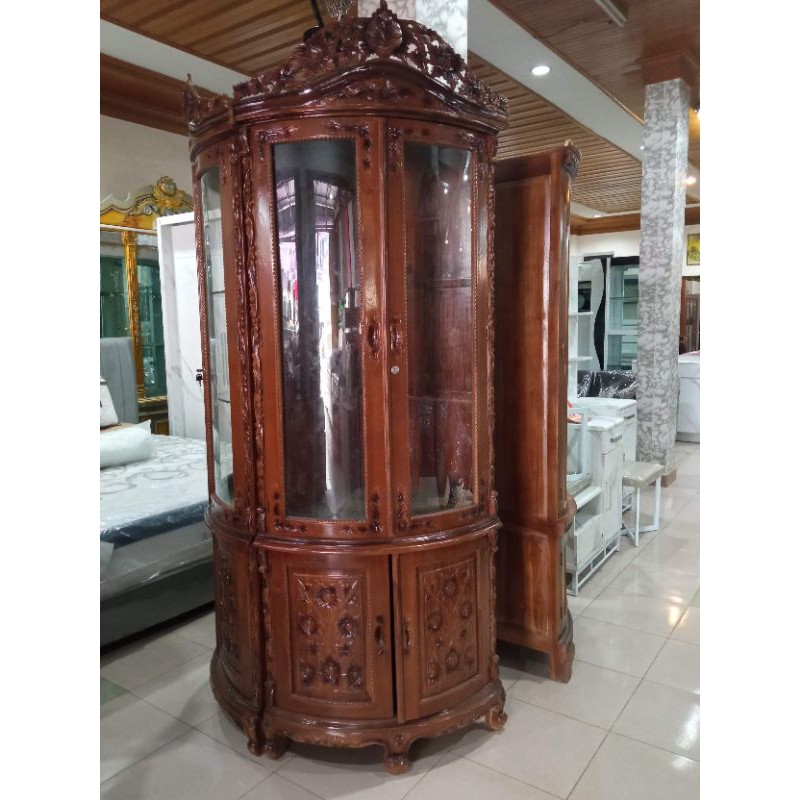 Lemari Sudut Kayu Jati Jepara