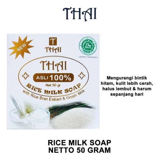 Thai Rice Milk Soap Sabun Pencerah Pemutih Kulit 50Gr Original