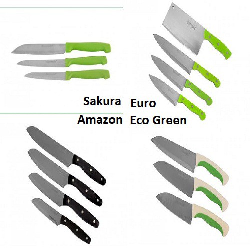 Pisau komodo sakura euro amazon eco green dapur cincang golok stainless steel 4 5 6 7 8 inch