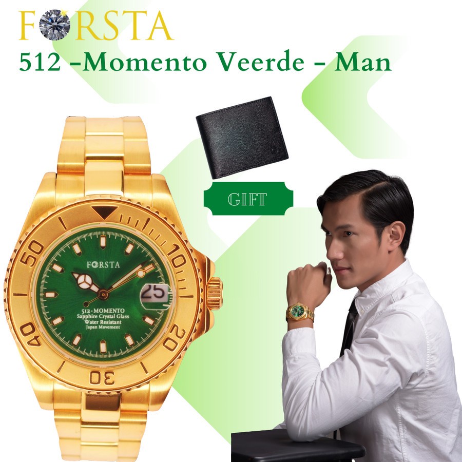 Jam Tangan Kesehatan Forsta Momento Veerde - Man Pria - GOLD