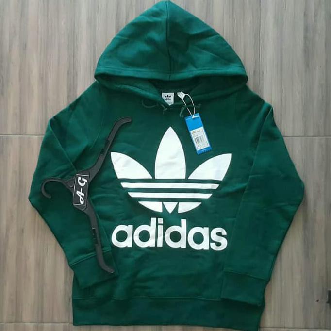Barang Berkualitas Hoodie Adidas Trefoil Green Big Logo Women ORIGINALS - Hijau, S STOK TERBATAS