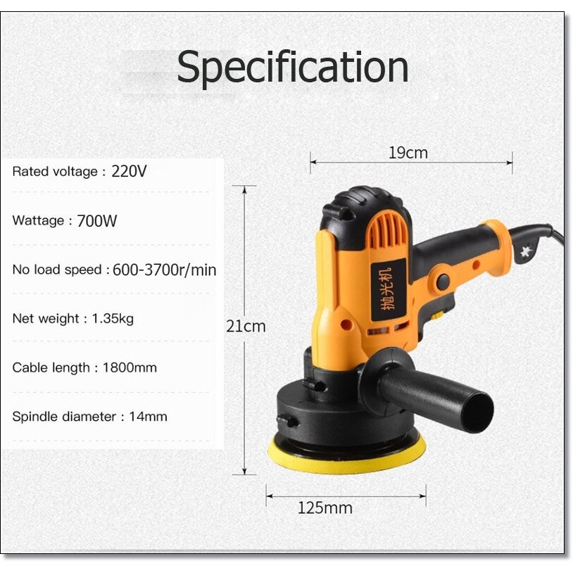 Mesin Poles Body Mobil Adjustable Speed 220V 700W HILDA Car Polisher Waxing Machine