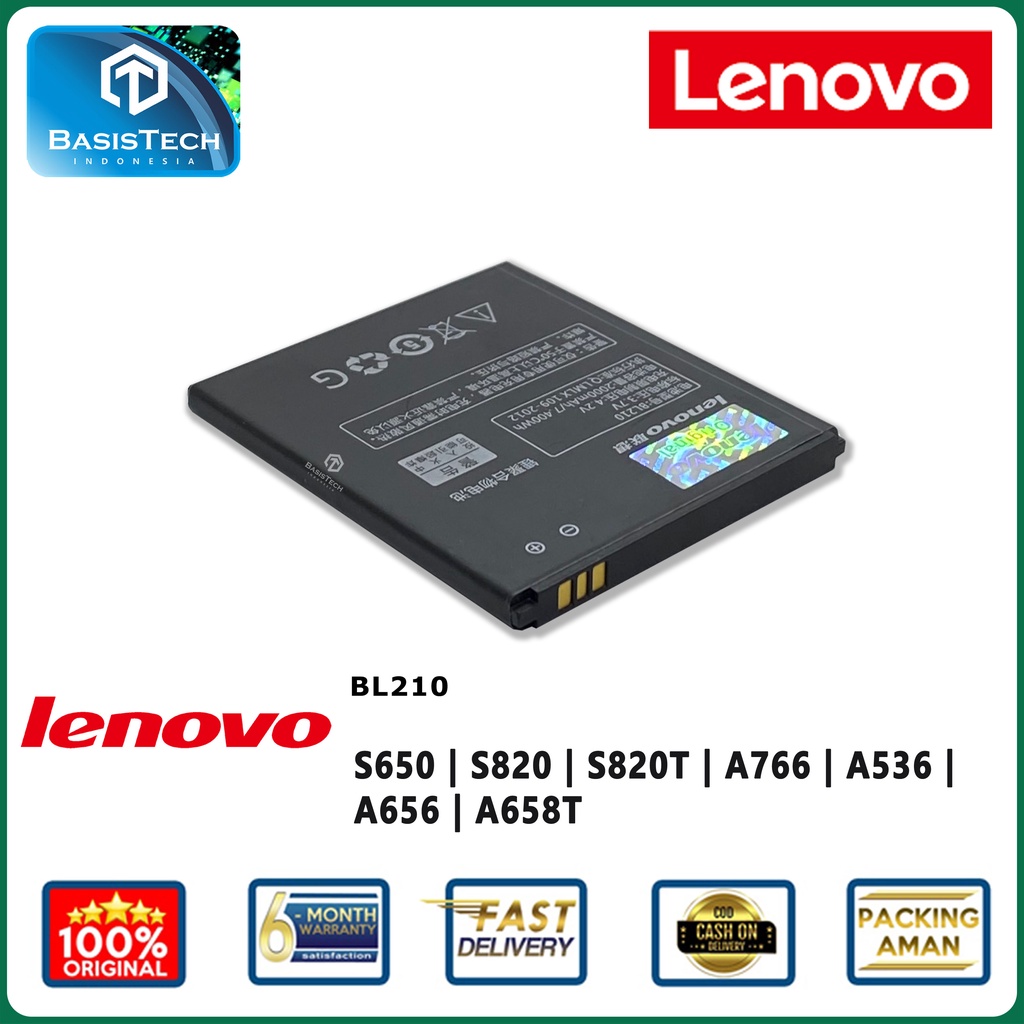 BATERAI LENOVO A536 S650 S820 S820T A766 A656 A658T - BL210 - ORI