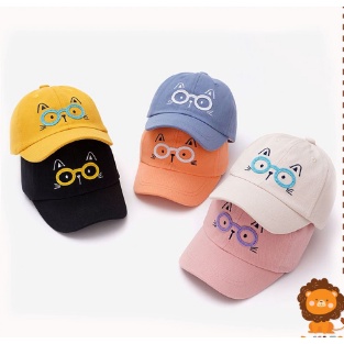 Topi Baseball Anak Laki Boordir Kacamata / Mata Kucing Lucu Topi Anak Laki-Laki Perempuan Unizex