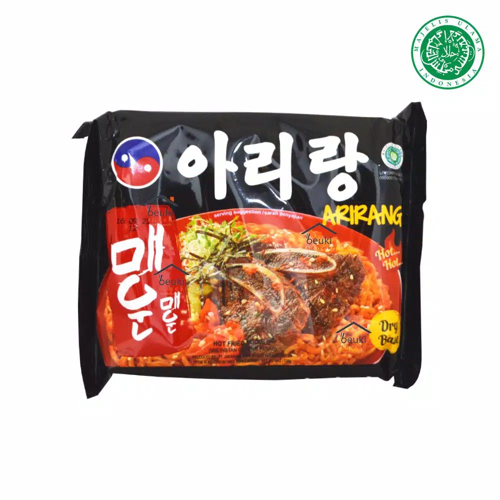 

Arirang HOT FRIED Noodle Dry Base Mie Instan Goreng Korea Halal MUI - 130gr