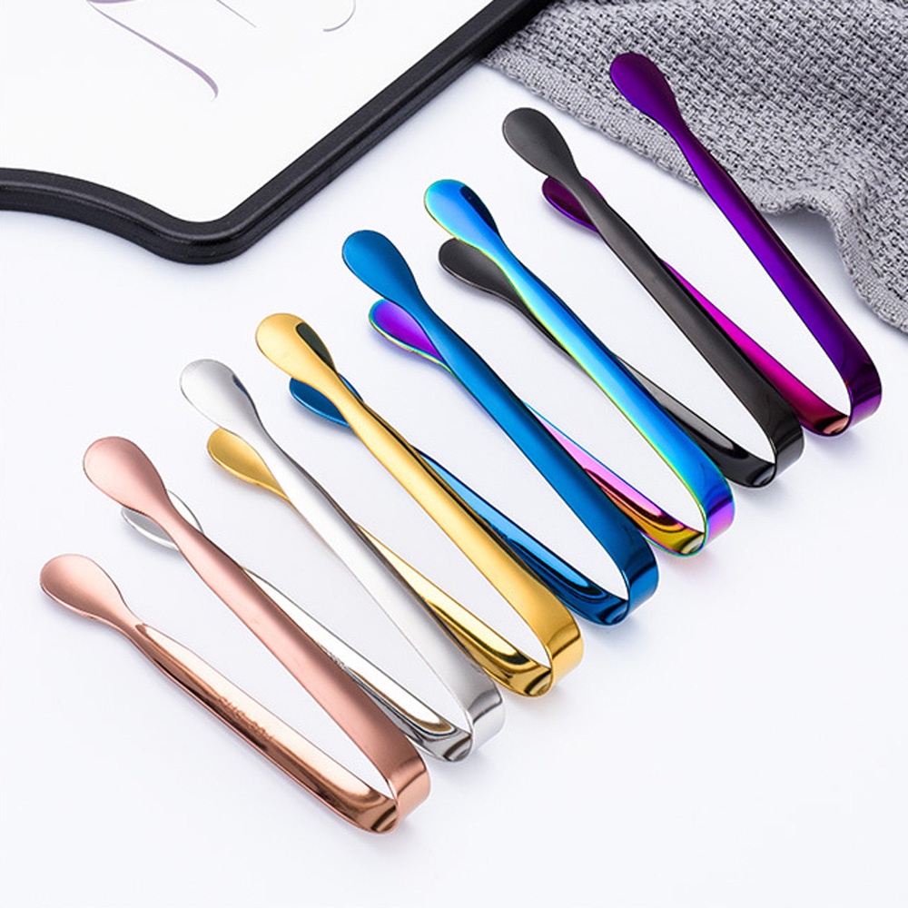 REBUY Mini Ice Tongs Multicolored Kitchen Accessories Cube Sugar Tongs Tea Small Party Dessert Bar Utensil Bread Food Serving Clip/Multicolor