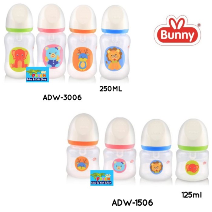 Lusty Bunny Wide Neck Easy Grip Bottle 125ml dan 250ml