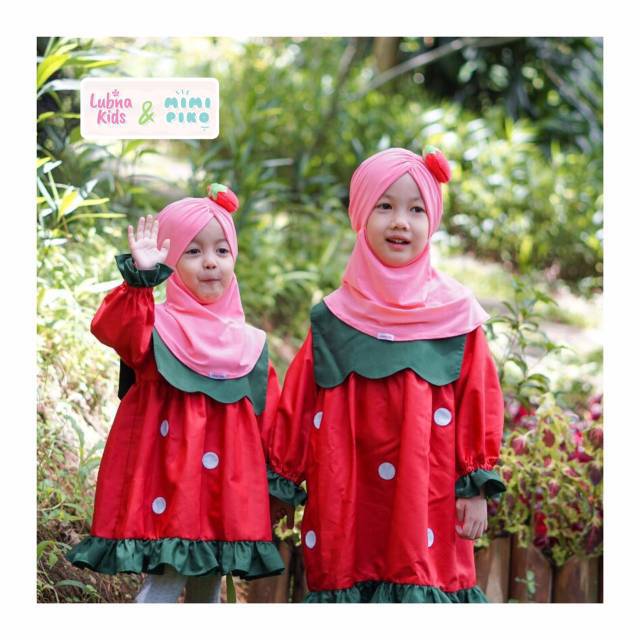 Mimi piko Fruichy Set (dress mimi piko & hijab lubna kids)