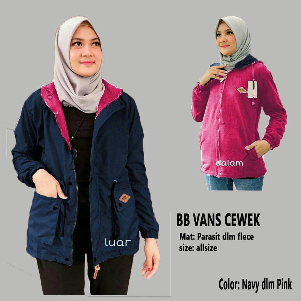 Jaket Parka BB Complete 20 Warna - Jaket Parka Bolak Balik Wanita