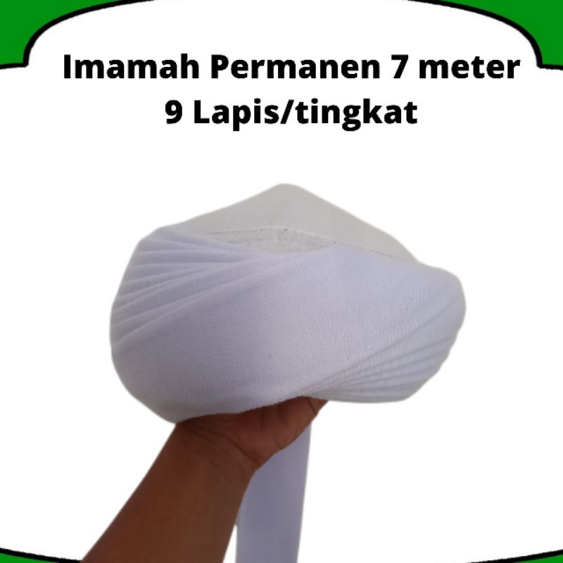 PECI IMAMAH PERMANEN 7 METER POLOS KOPIAH IMAMAH PERMANEN