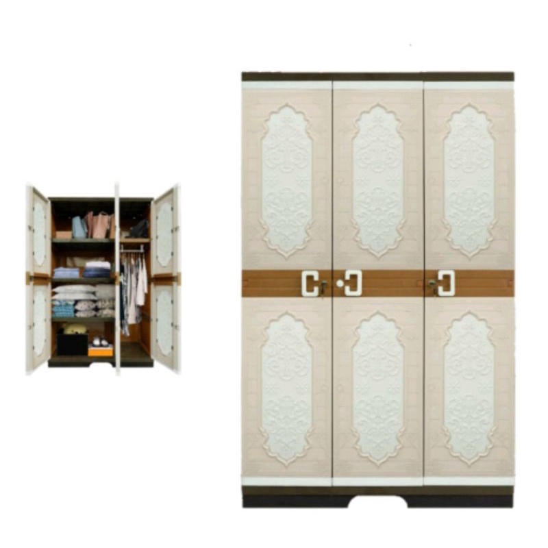 LEMARI PLASTIK 3 PINTU GANTUNG JUMBO KUNCI || UMJ BEL K CLUB