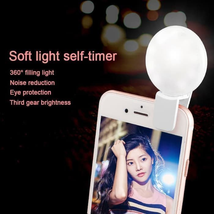 Lampu Selfie Mini Q Jepit Portable Mini LED Selfie Light Lamp For Smartphone / Ringlight Full Lampu