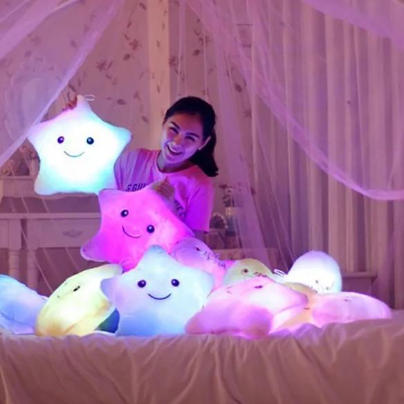 Segera Beli Boneka LED Bantal Nyala Mainan Import Bintang / Bantal Tidur / Hiasan Kamar