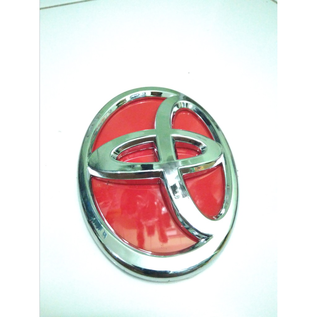 Emblem Pengganti Depan CALYA Lambang Toyota MERAH Untuk Calya Logo Toyota Red Chrome