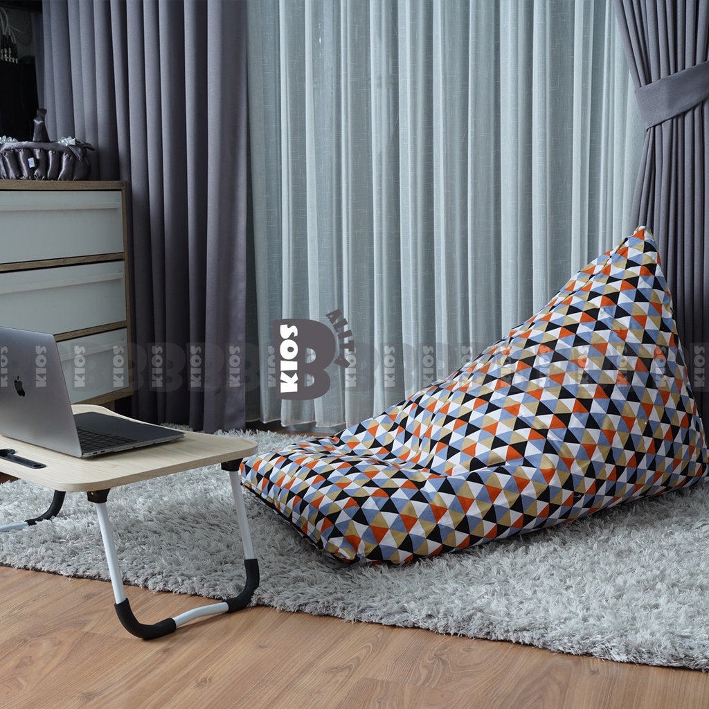 BEAN BAG MOTIF PLUS ISIAN UKURAN MEDIUM / BEANBAG TRIANGLE WATERPROOF DEWASA / SOFA BEAN BAG MURAH