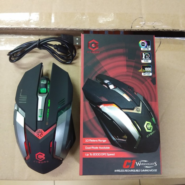 Mouse Gaming Wireless RECHARGEABLE MOUSE CYBORG C1 - gaming mouse RGB