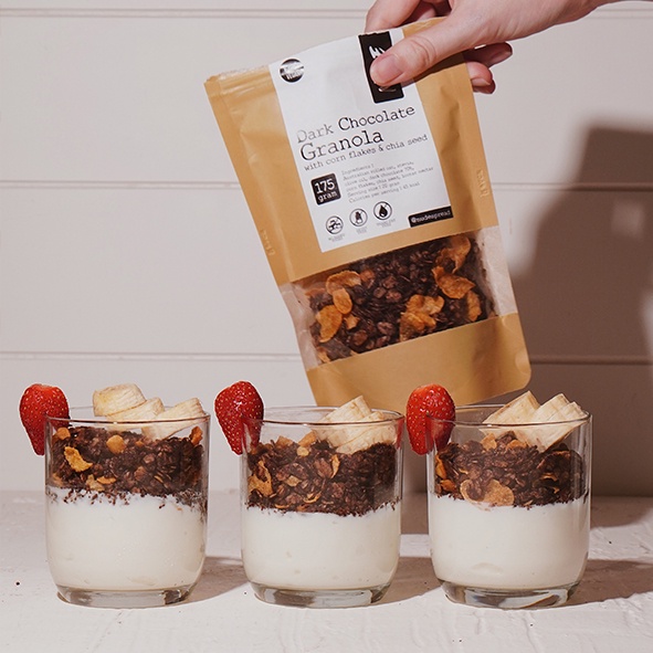 

NUDE - Dark Choco Granola 40g NO ADDED SUGAR, Diet Sehat, Oat, Sarapan, Muesli, Bar Sereal