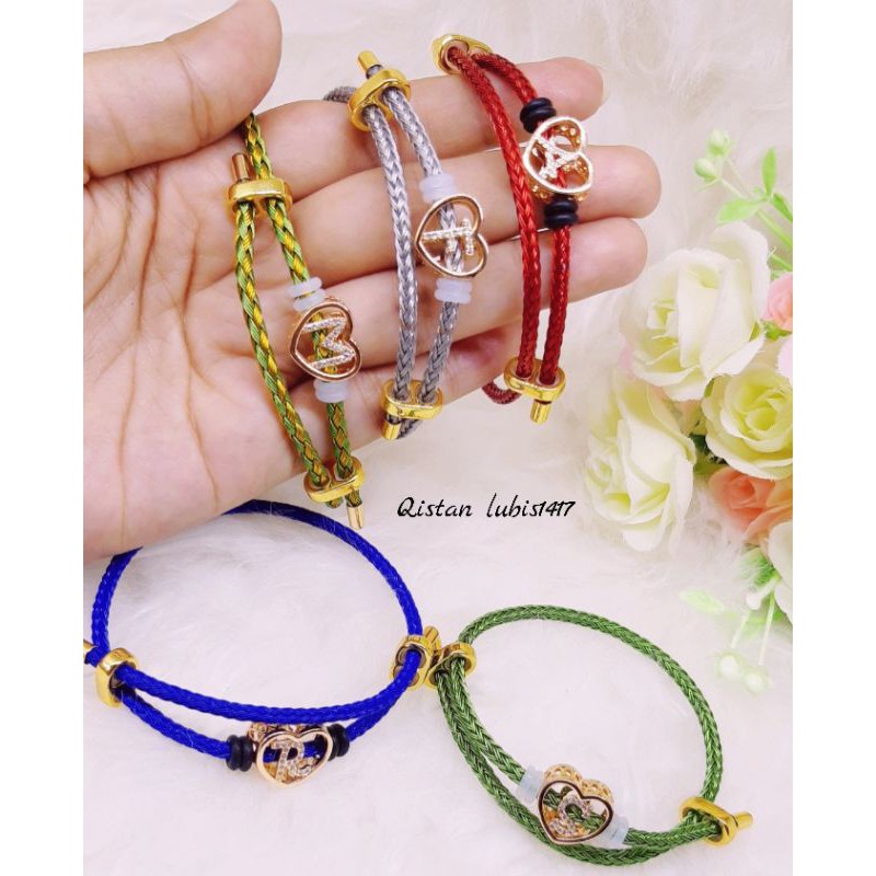 gelang korea inisial rodhium