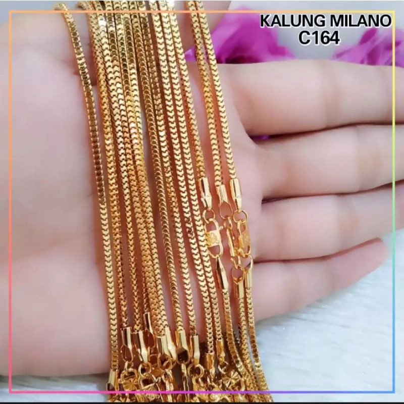 kalung milano kecil dewasa gold panjang 45 cm