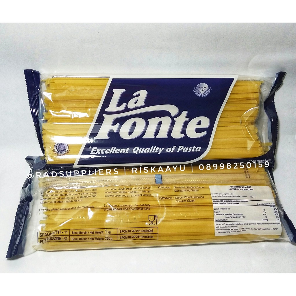 

La Fonte Fettucini 750gram, Kemasan Ekonomi, BEST PRICE! BEST SELLER!!