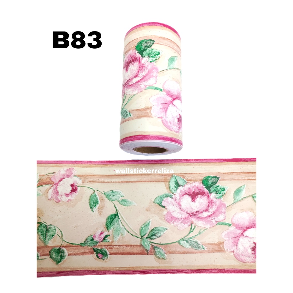 RELIZA Wall Border BUNGA PINK 10CM X 10METER Wallborder B83