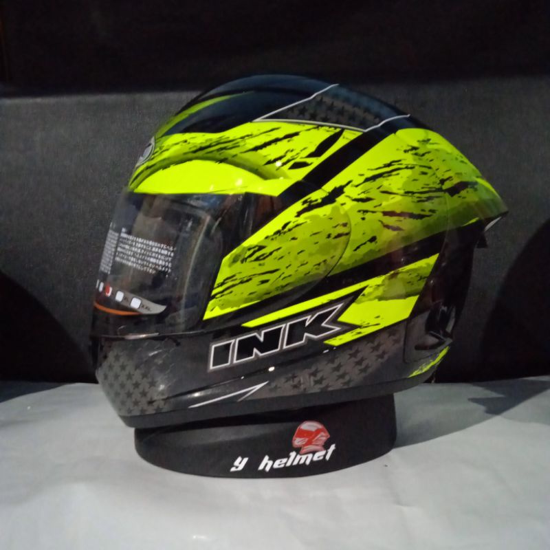 HELM FULFACE INK CL MAX SERI 7 YELLOW FLUO