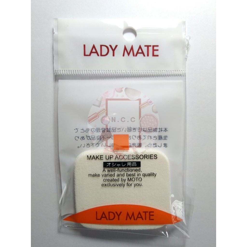 [MURAH] Lady Mate Spon Basah / Spon Bedak Putih (Segi atau Bulat) - Kualitas Bagus